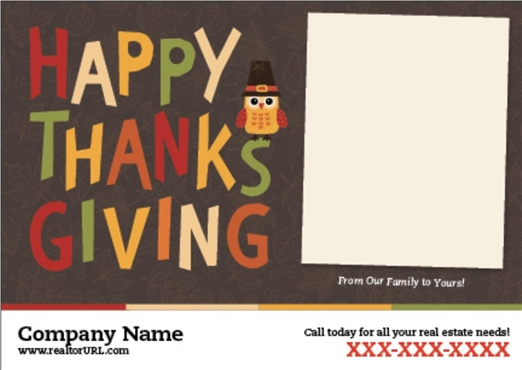 thanksgiving realtor postcard