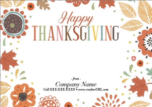 thanksgiving template for real estate postcard